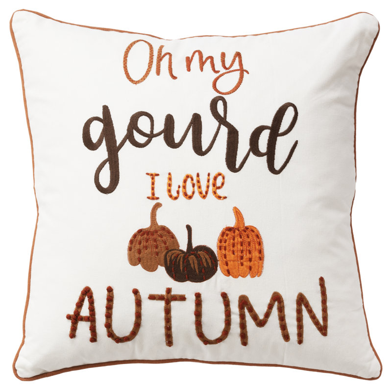 Embroidered Cotton Throw Pillow