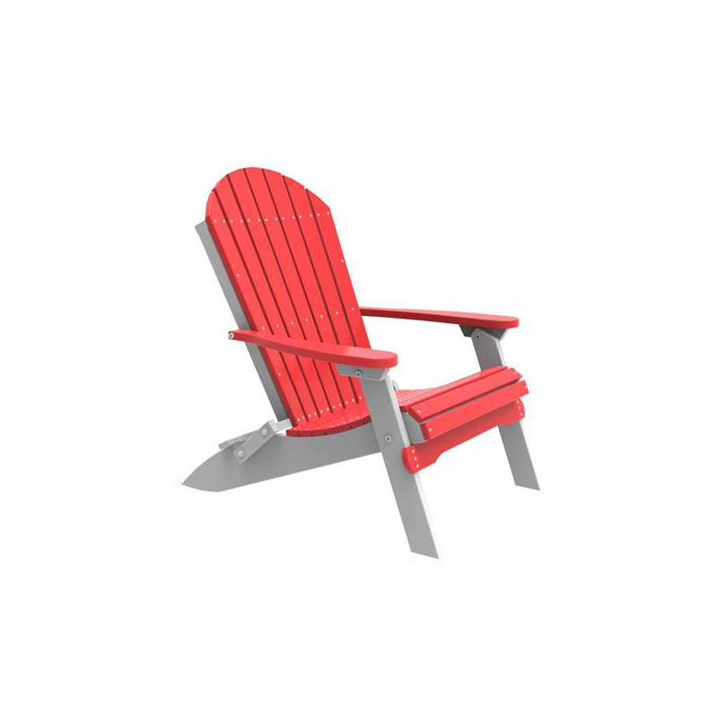 Frederike Foldable Outdoor Adirondack Chair, Red/White