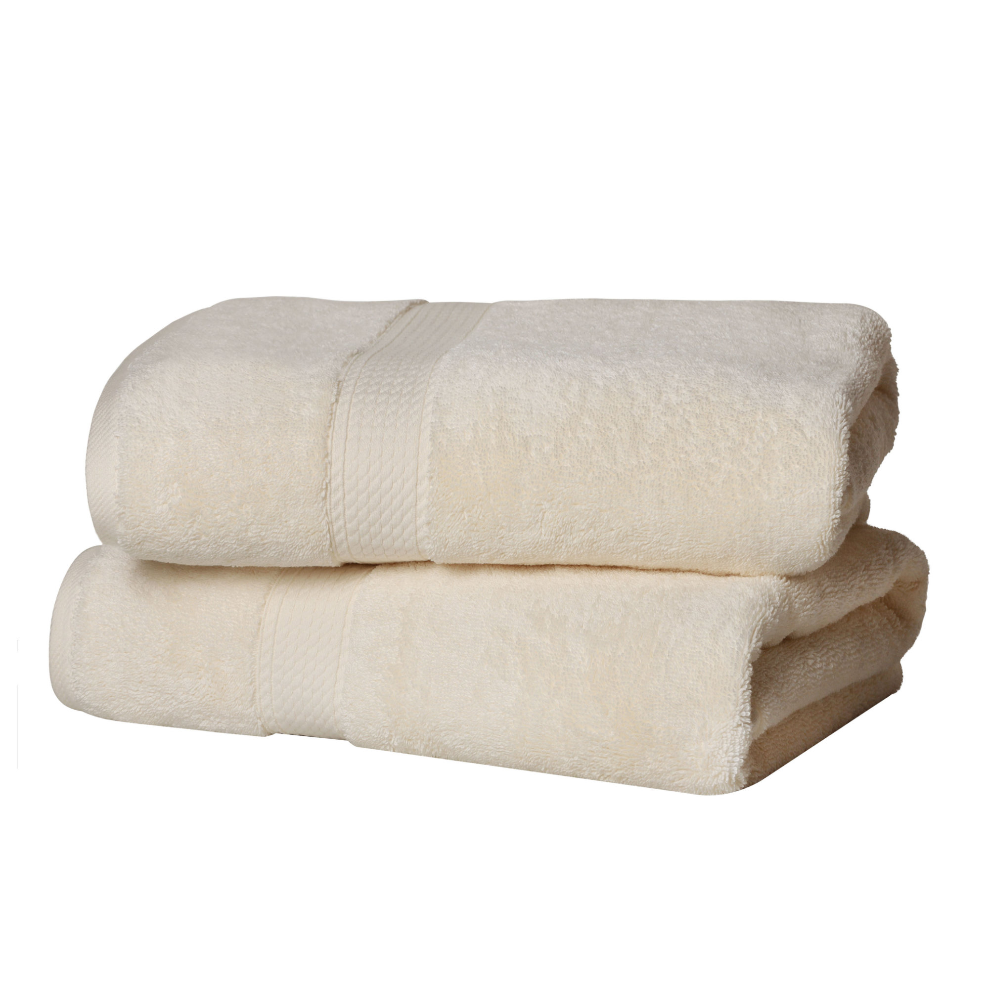 Renata 800 GSM 2 Piece Certified Egyptian Cotton Bath Towel Set , Cream