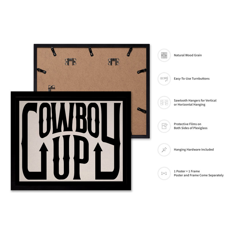 Cowboy Up, Black Framed, Poster, 24"H x 32"W