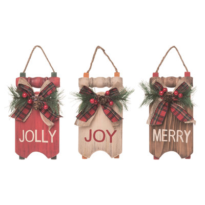Ensemble de 3 décorations de Noël Merry / Jolly / Joy