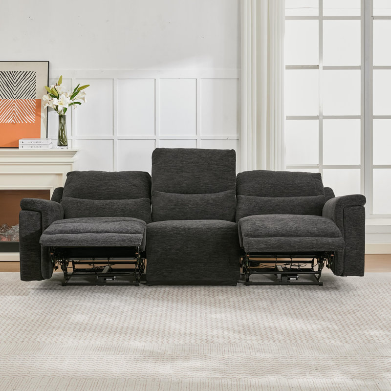  Canapé inclinable électrique avec ports USB et confort accru pour la détente dans le salon, Noir