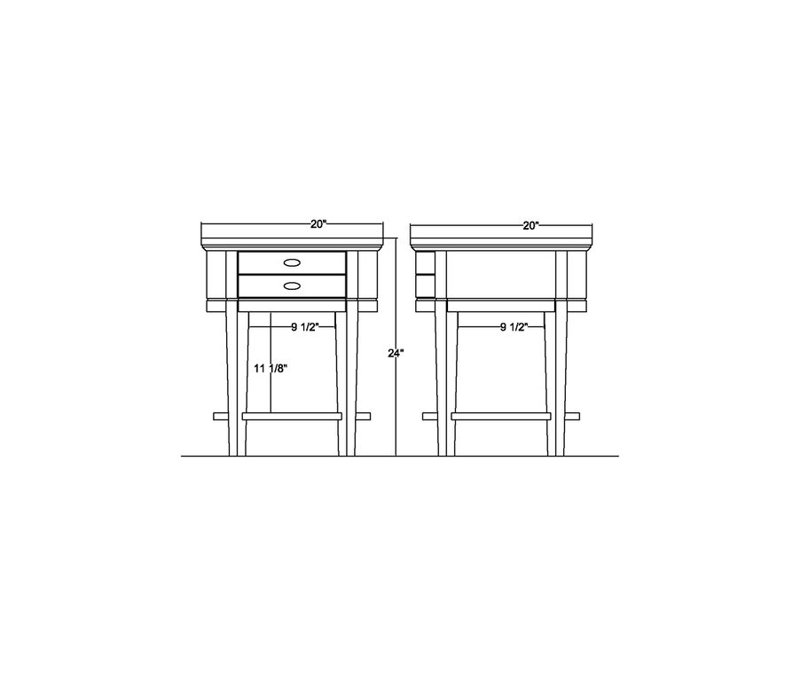 Solid Wood Top End Table with Storage