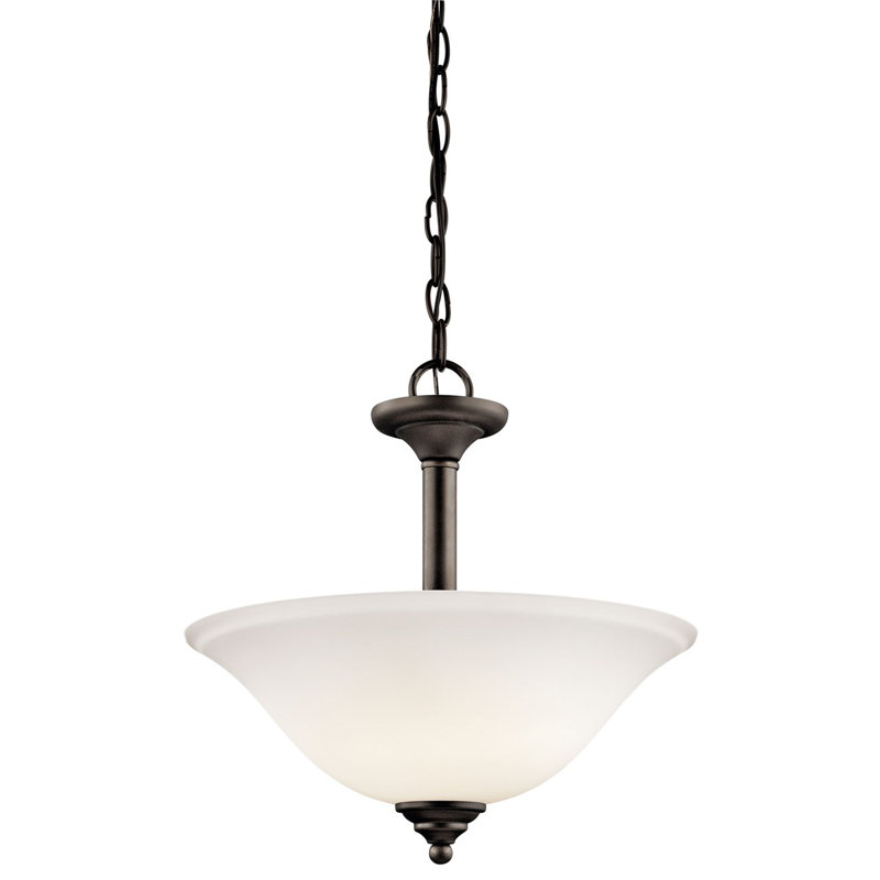 Plafonnier semi-encastré 2 lumières 15 po Scaggs, Bronze vieilli