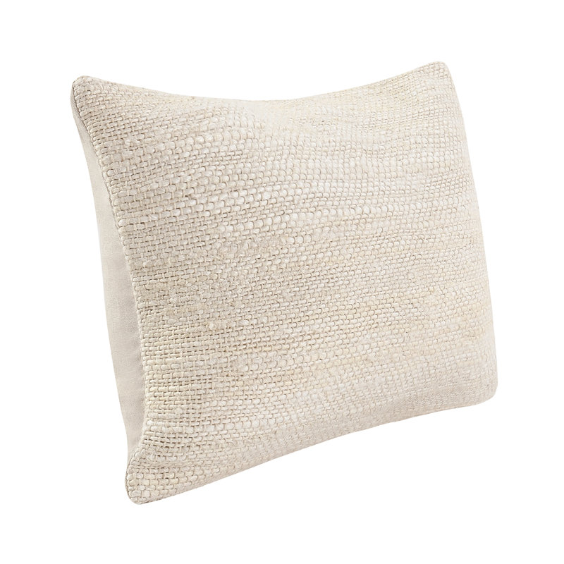 Coussin en jute tissé Halter, ivoire, Rectangulaire