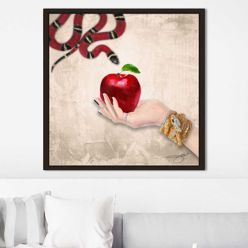 «Eve's Apple (Square)» par Jodi - impression, Cadre flottant espresso, H 39,5 po x l 39,5 po x P 2 po