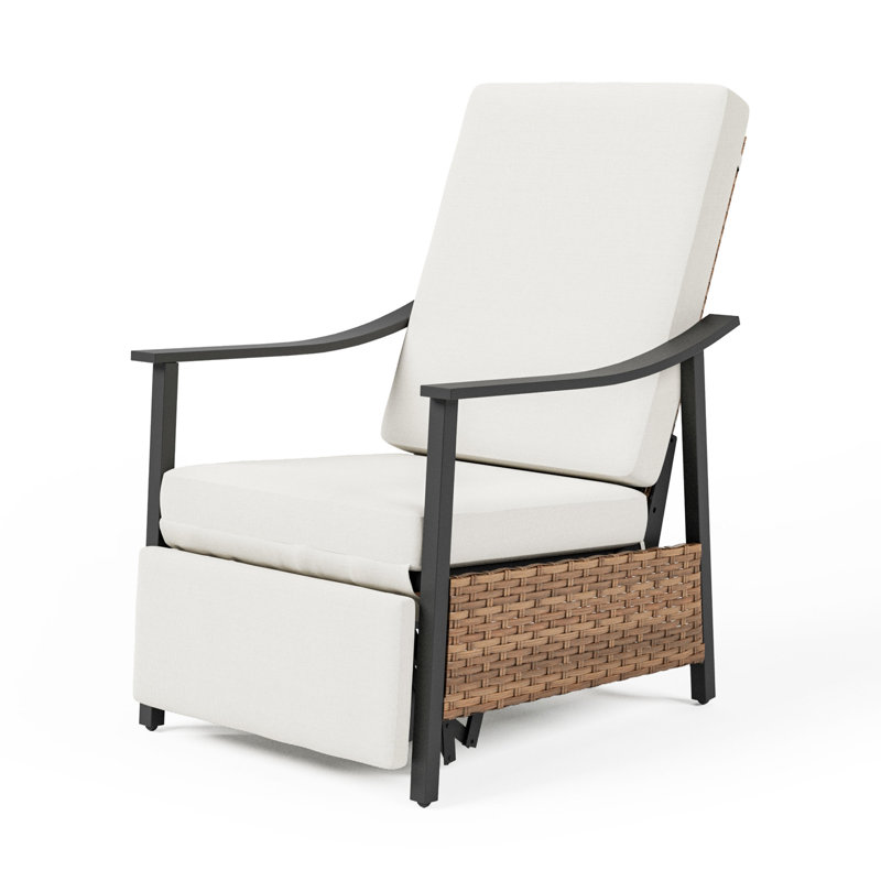 Fauteuil inclinable d'extérieur moderne en métal avec dossier réglable et repose-pieds (1 pièce)