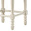 2 tabourets à hauteur de comptoir, tissu brun clair et blanc antique, siège D16 à densité de mousse, garniture cloutée, paire de 2 tabourets de 220 lb, finition blanche, siège rembourré