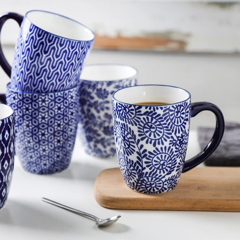 16 oz Coffee Mugs Set of 6 with Handle, Dishwasher Microwave Safe