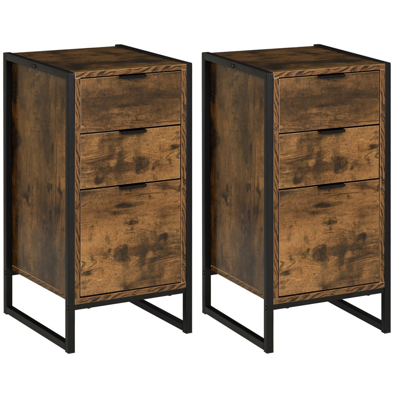 39 cm W Steel Bedside Table