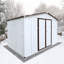 Remise de rangement en métal 8 pi x 10 pi blanc et café-121497859-121497860