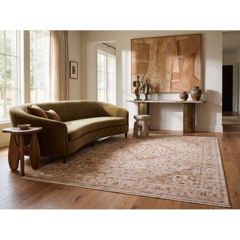 Tapis tissé à la machine Autumn, Tan/Light Brown/Ivory/Olive/Brown, Rectangle 6 pi 7 po x 9 pi 6 po