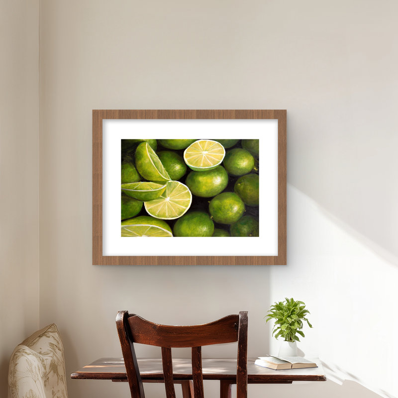 Basket of Limes - Impression de cuisine hyperréaliste pour la décoration intérieure, H 16 po x l 20 po