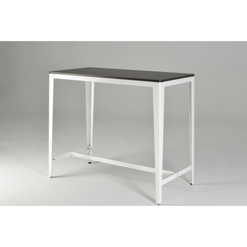 Table à hauteur de comptoir brune et blanche Style pour la cuisine et la salle à manger avec des pieds en métal dans la maison