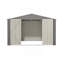 Remise de rangement extérieure 10 pi x 8 pi, remise en métal toutes saisons avec portes verrouillables, remise à outils pour le jardin, le patio, la cour, la pelouse, gris