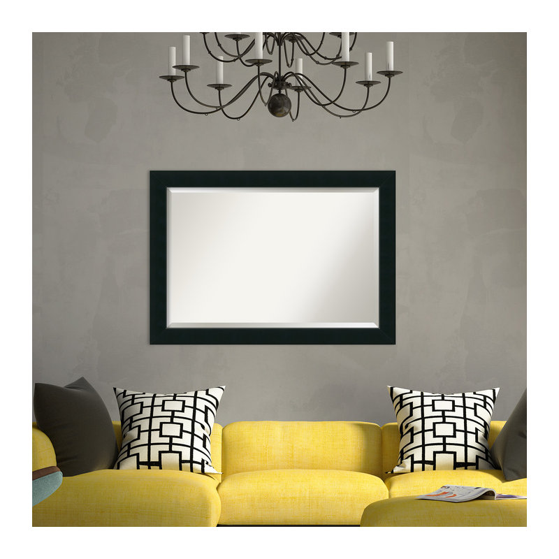Demoss Flat Mirror, Black Framed, 30" x 40"