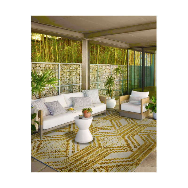Tapis tissé à motif mural en relief or lavable à la machine, Sous-tapis rond 3 pi 3 po inclus