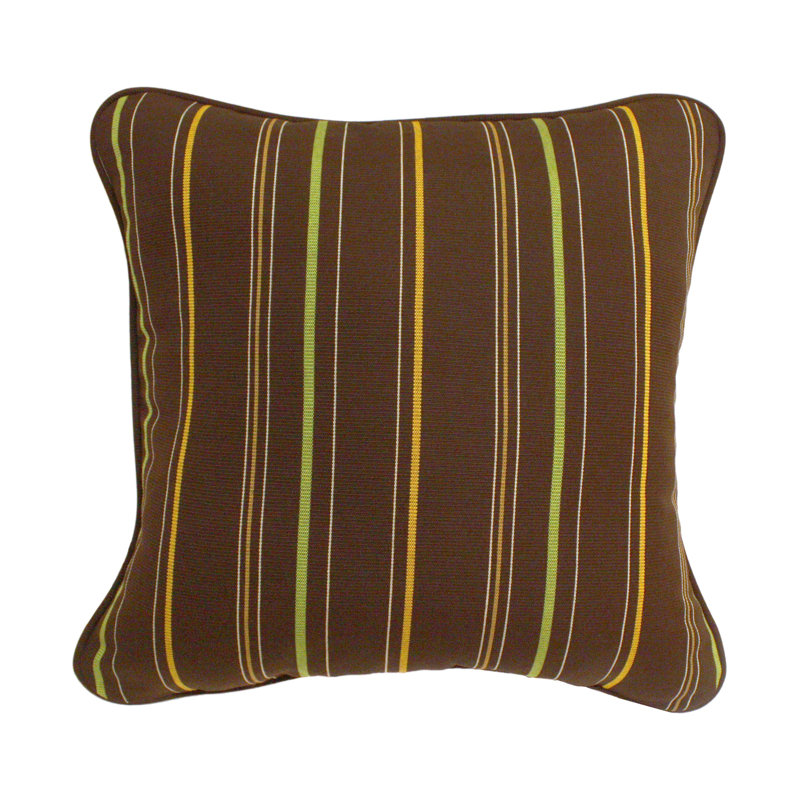 Striped Sunbrella® Outdoor Reversible Throw Pillow, 18" x 18"