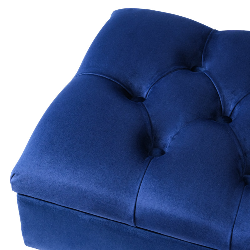 Emborough Upholstered Storage Bench, H44 x W100 x D30cm, Dark blue