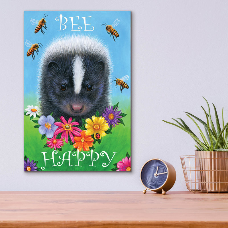 Art mural épique «Bee Happy 2» par Bridget Voth, 12 po x 16 po