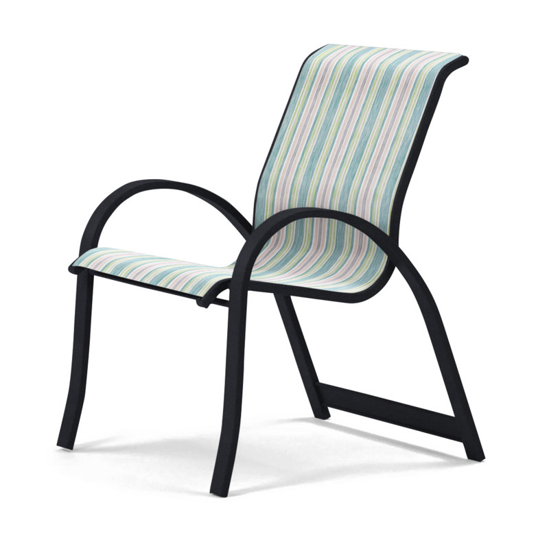 Aruba Stacking Patio Dining Armchair, Yellow, Black