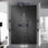 Ensemble de douche thermostatique à DEL noir mat avec caractéristiques modernes Cagliari