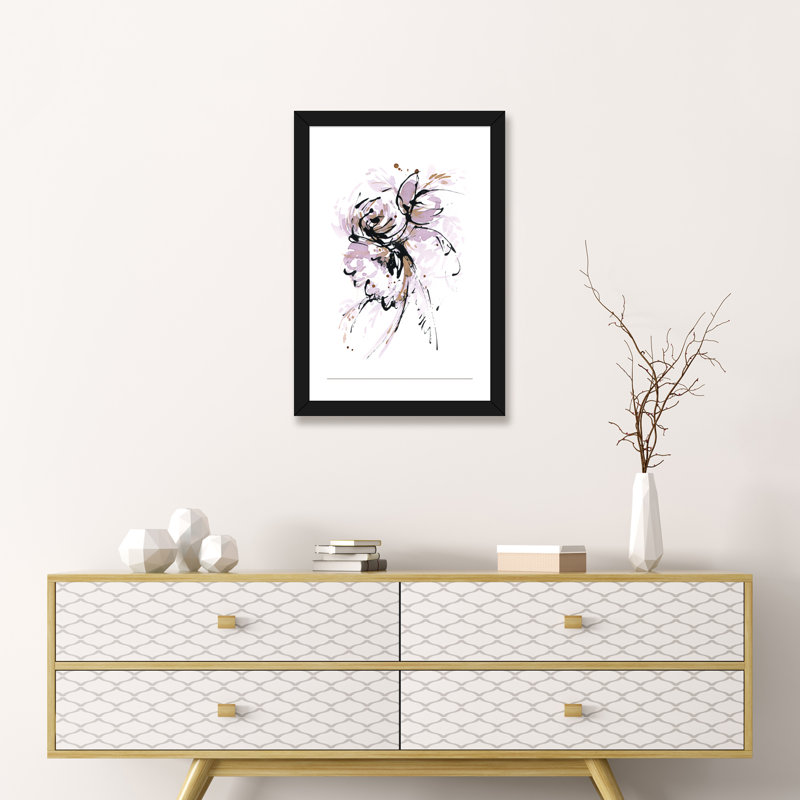 « windy day » par lesia binkin, reproduction d’art, H 24 po x l 16 po x P 1 po, Papier avec cadre noir