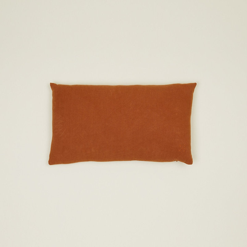 Simple Linen Pillow Cover & Insert, Terracotta, Rectangle 12" H x 22" W