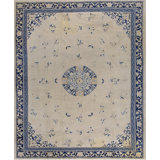Chinese Ivory Knotted Room Size - Peking Antique Rectangle 1920s Wool Rug