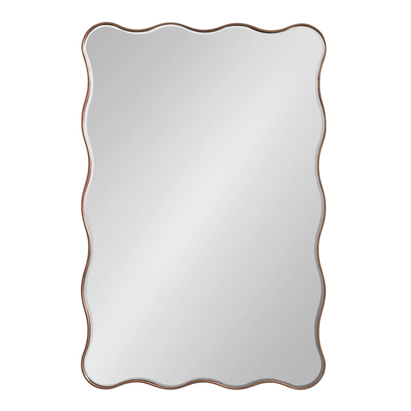 Miroir de salle de bain rectangulaire festonné, Bronze, 36 po x 24 po