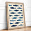 Swimming Fish Pattern Geometric - Framed Print-496618675-496618672