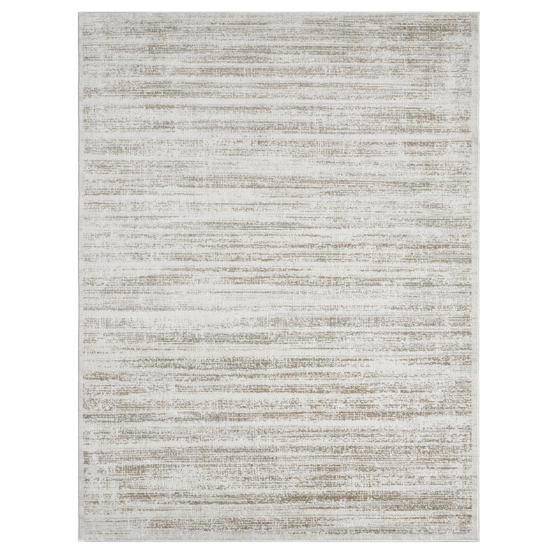 Huseman Beige Textured Horizon Area Rug, Rectangle 9'6" x 13'