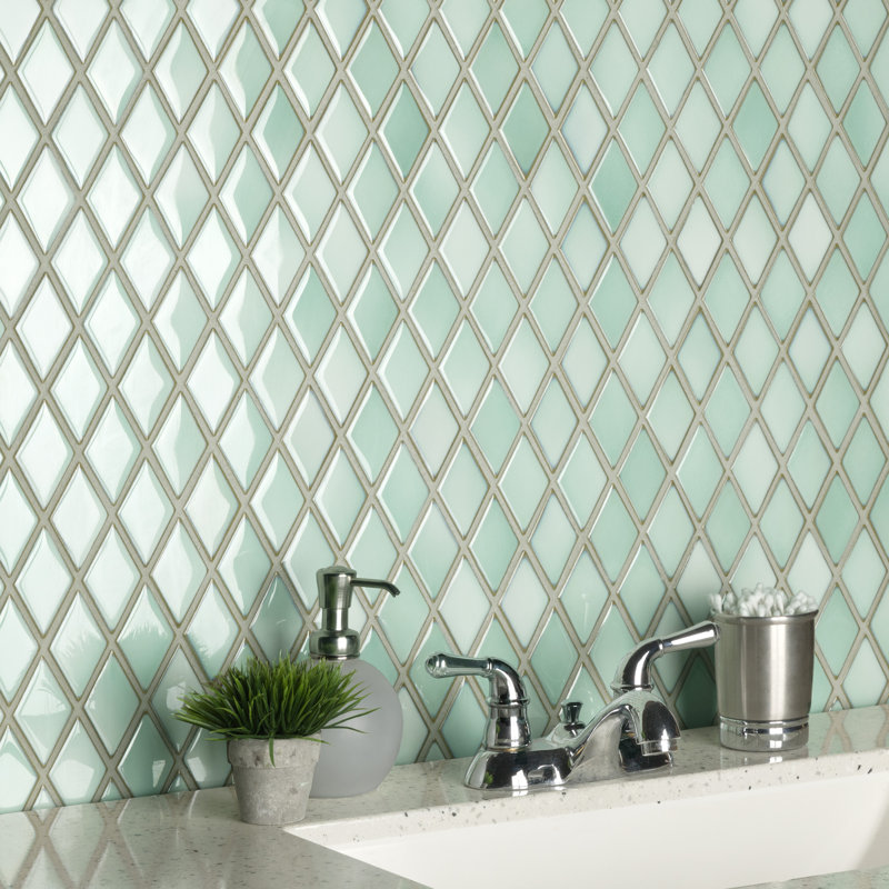 Hudson 2" x 3" Porcelain Grid Mosaic Wall & Floor Tile, Mint