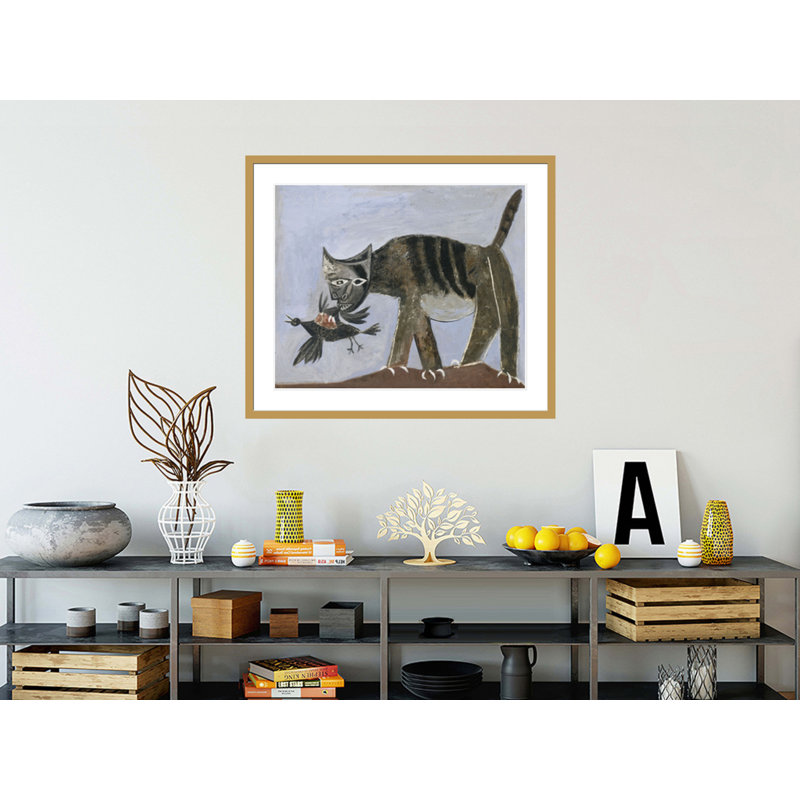 «Cat Catching a Bird» par Pablo Picasso, impression giclée sur cadre, H 33,5 po x l 39,55 po