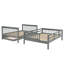 Lit superposé double avec lit gigogne, rangement et barrière de sécurité pour chambre à coucher, dortoir - gris-1274878956