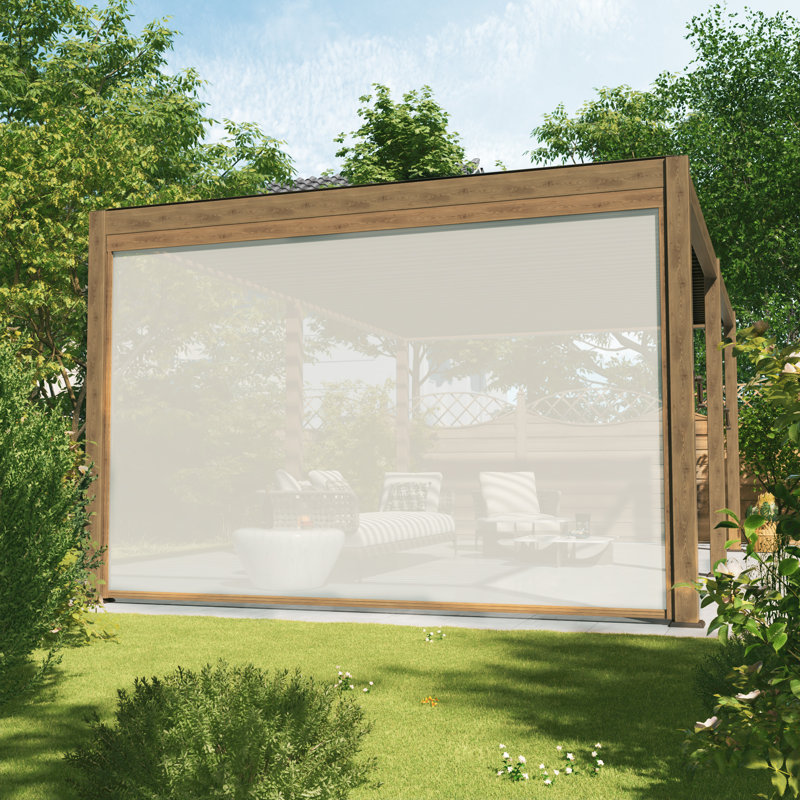 Store à enroulement réglable Pergola Accessoires compatible avec la marque Bonosuki, Grain du bois