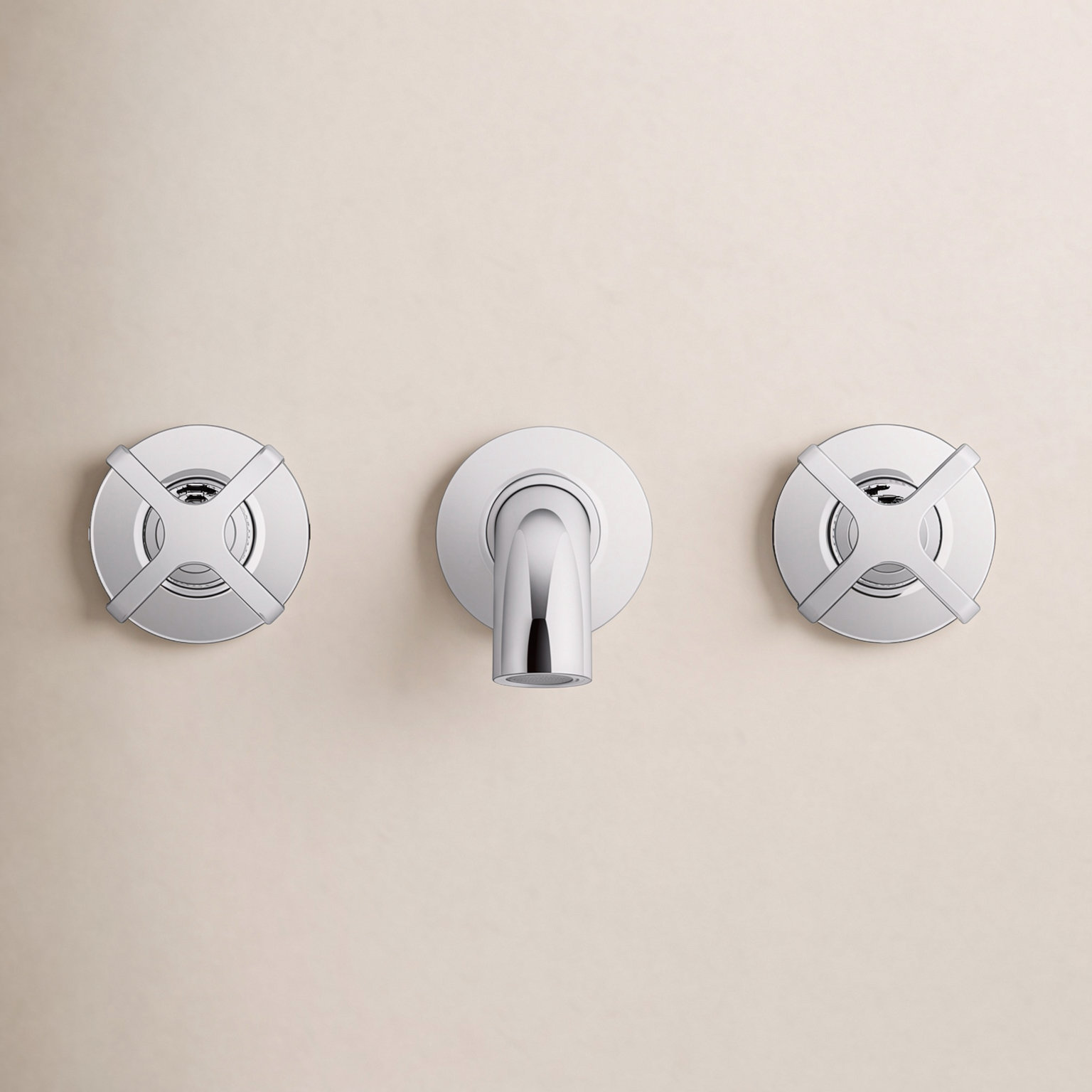 Castia Wall-Mounted Bath Faucet Trim, Polished Chrome