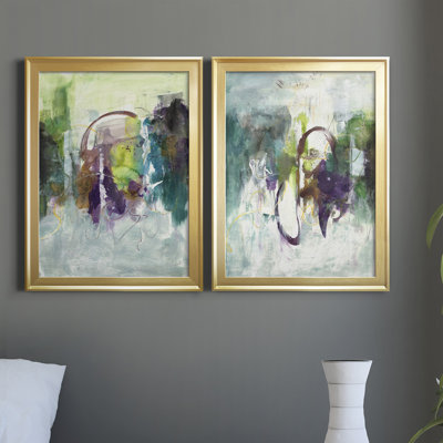 Déplacement sur I - ensemble de 2 peintures sur toile encadrées