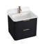 Meuble-lavabo cannelé avec lavabo intégré et quincaillerie dorée-130544579