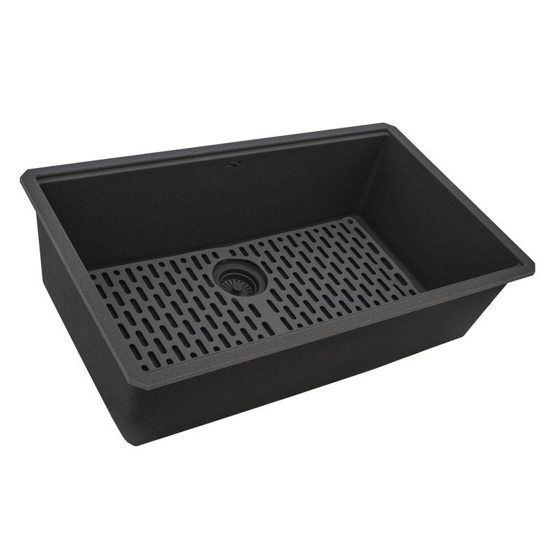 Ruvati 33-inch Undermount Workstation Granite Composite Kitchen Sink, Urban Gray