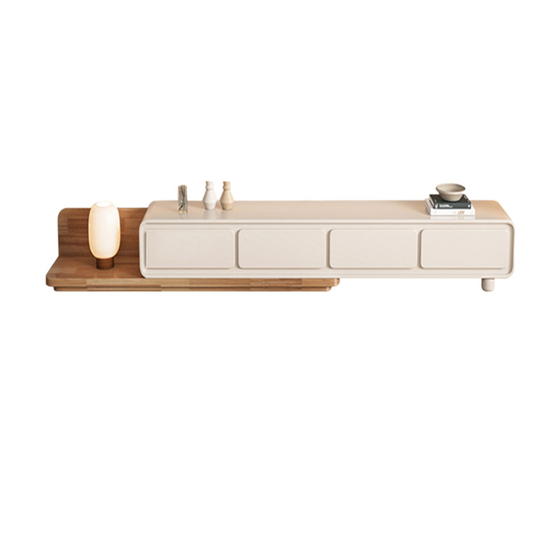 Meuble télé rétractable Nordic Style, 94.48", Crème; Burlywood
