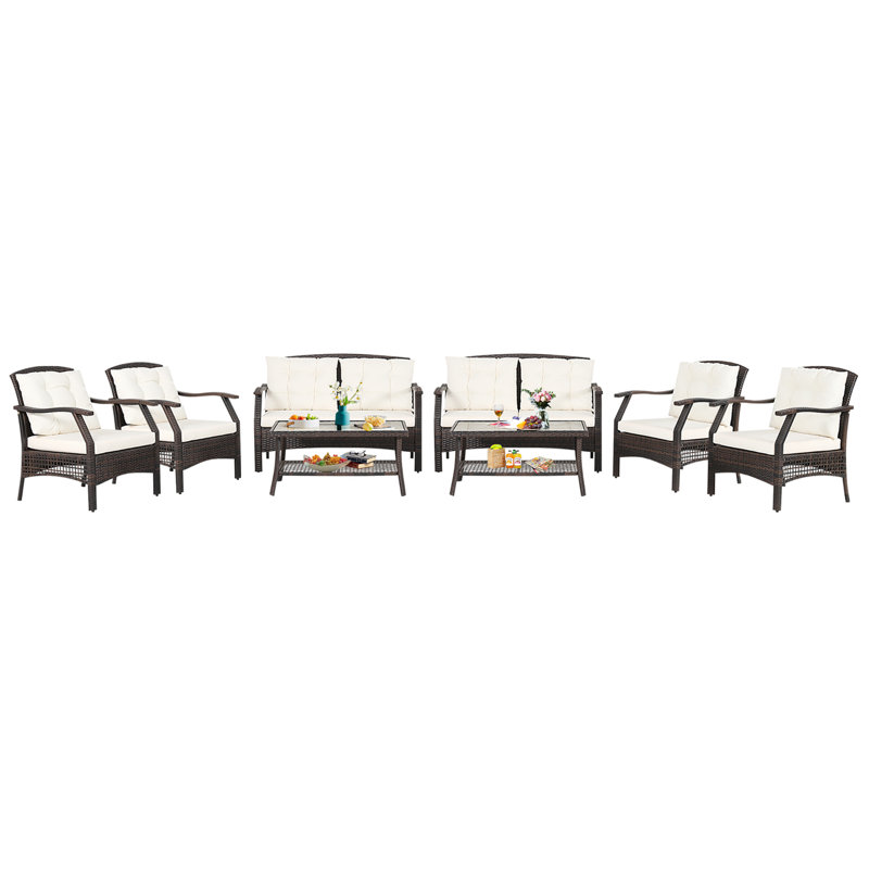 Ensemble de conversation modulaire 4 pièces avec coussins