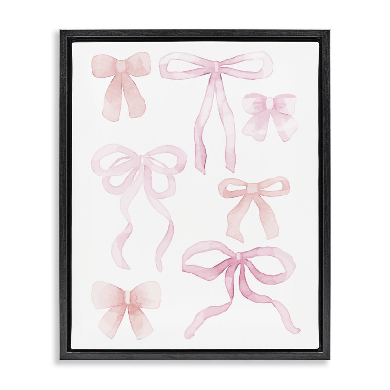 Cadre flottant rose avec aquarelles, design par Kim Allen, Cadre flottant noir de jais, H 21 po x l 17 po