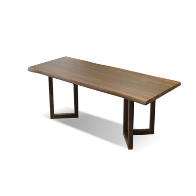 Brown Rectangular Solid Wood Dining Table