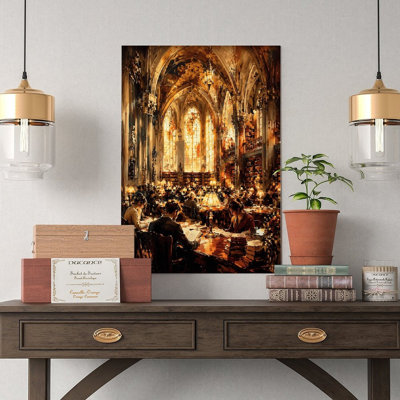 Canvas Wall Art Gothic Library Study Hall Vintage Art Print Vintage Poster Print Home Decor