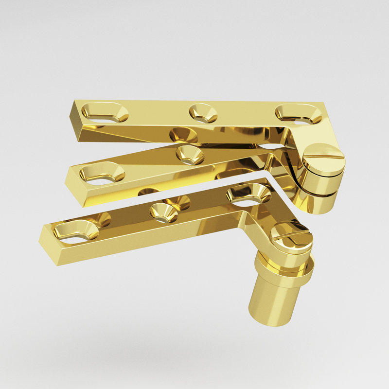 Removable Screw Pivot Hinge With 8 Pivot Base, Polished Brass