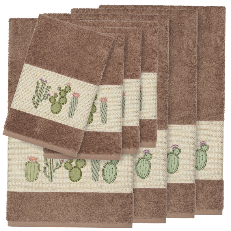 Ensemble de serviettes en coton turc 8 pièces Mila, Latte