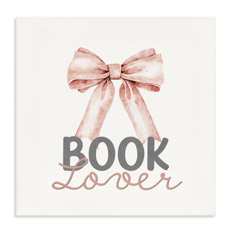 «Book Lover Pink Bow Canvas», conception de Kim Allen, H 24 po x l 24 po