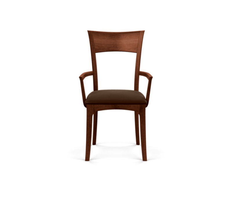 Ingrid 19.25'' H Upholstered Cherry Armchair, Cognac Cherry, Coffee