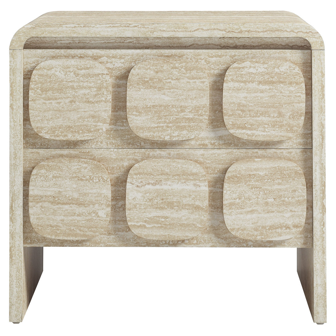 Toscana 2-Drawer Nightstand In Travertine Modway